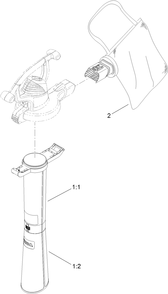 Bag And Tube Assembly Diagram and Parts List for 51574 (312000001 - 312999999)(2012) Lawn Boy Leaf Blower / Vacuum